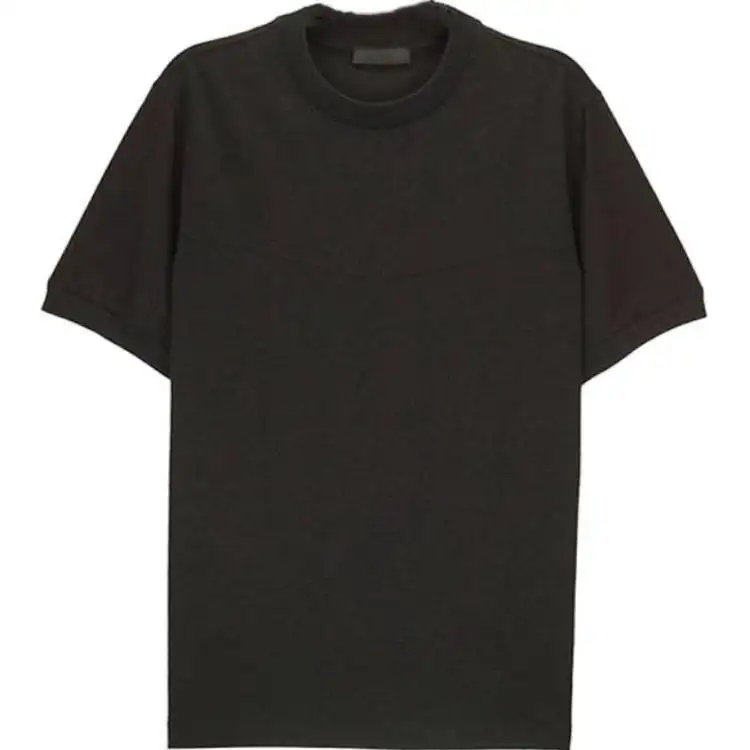 PRADA T Shirts Men's Black Crew Neck Moderate Straight Fit