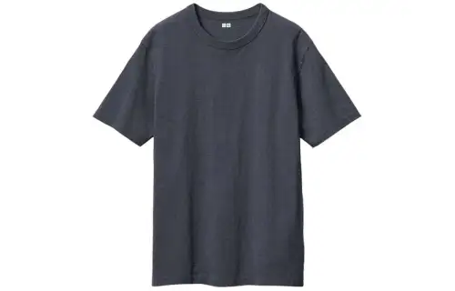 UNIQLO U Collection T Shirts Men's Sea Blue Crew Neck Moderate Straight Fit