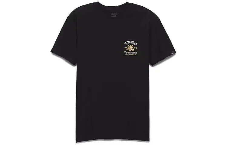 Vans T Shirts Unisex Black Crew Neck Moderate Straight Fit