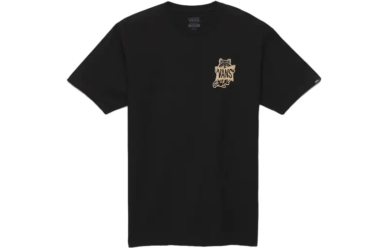 Vans T Shirts Unisex Black Crew Neck Moderate Straight Fit