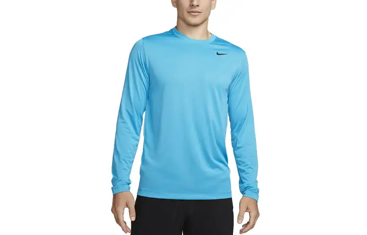 Nike T Shirts Men's Laser Blue Crew Neck Moderate Straight Fit