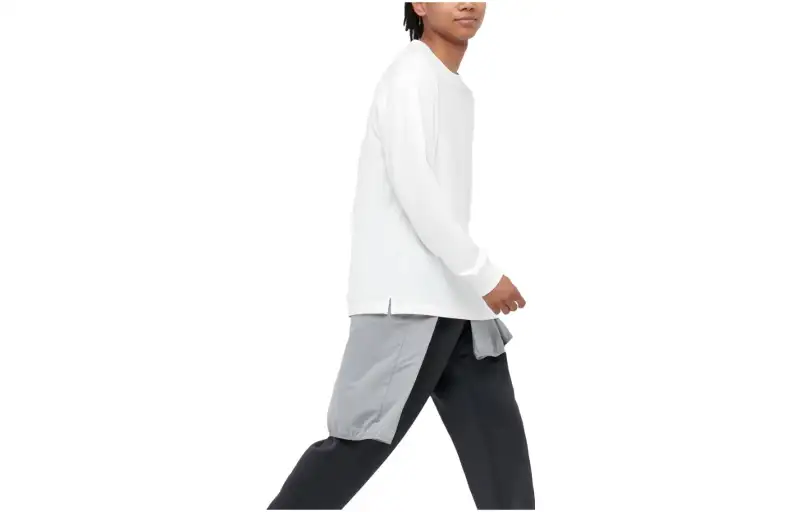 UNIQLO T Shirts Men's White 00 Crew Neck Moderate Straight Fit