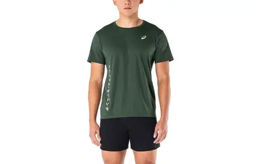 Asics KATAKANA MESH SS TOP T Shirt Men's Green