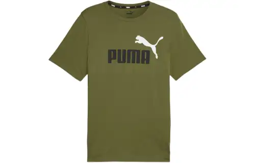 PUMA Essentials+2 Colour Logo Men's Tee T Shirt Men's Green