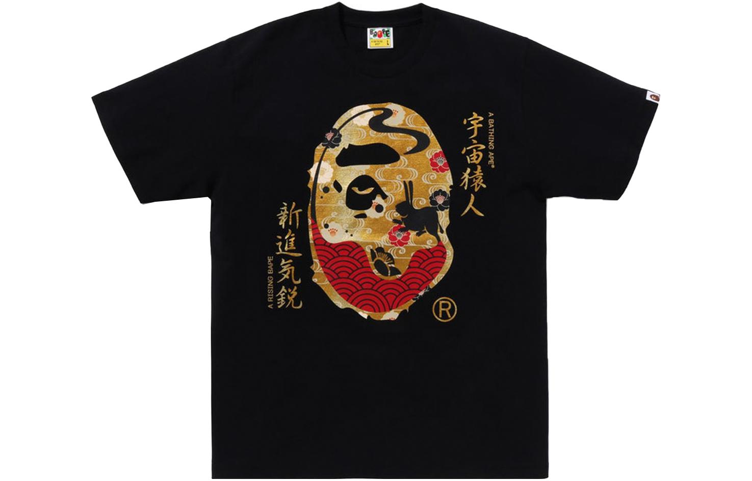 Мужская футболка A BATHING APE Moon Ape (черная)