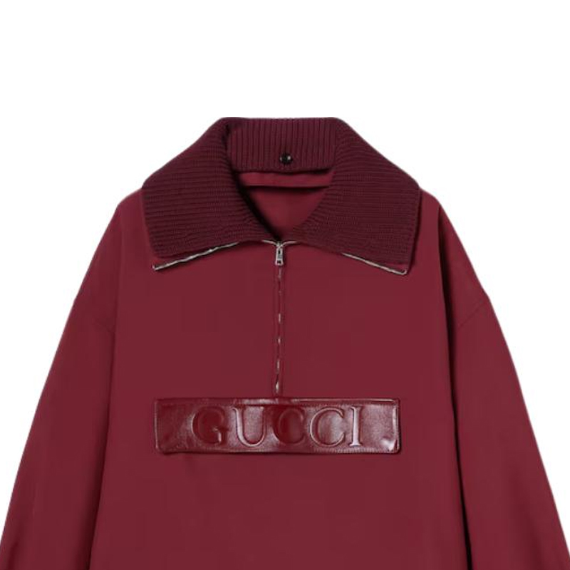 Женская куртка Gucci SS25 (бордовая) — фото 2