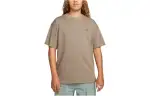 Nike T Shirts Men's Olive Gray Crew Neck Moderate Straight Fit