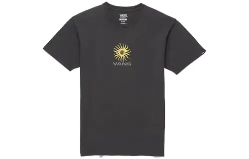 Vans T Shirts Unisex Black Crew Neck Moderate Straight Fit
