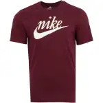Nike T Shirts Men's Burgundy Crew Neck Moderate Straight Fit