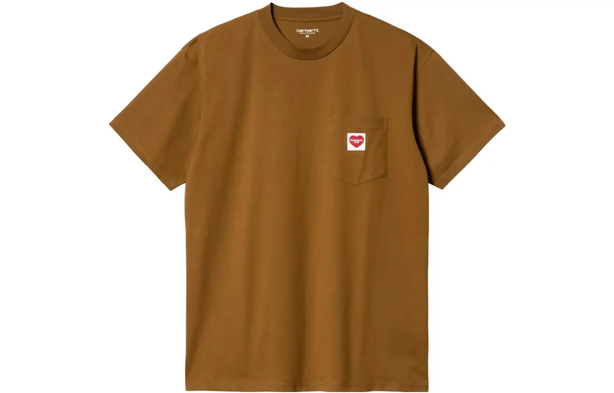 Carhartt WIP T-Shirts Men's Brown Crew Neck Moderate Straight Fit