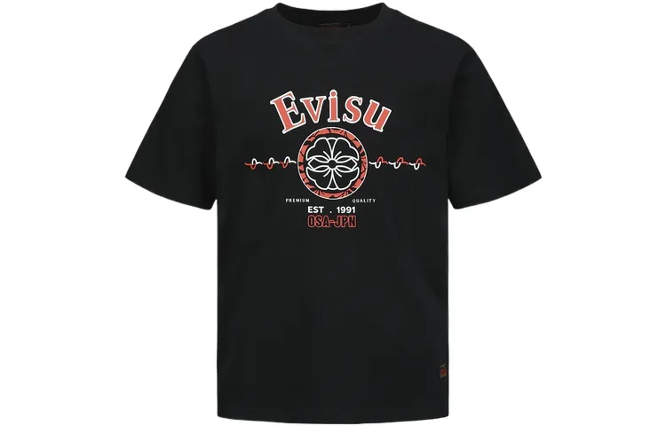EVISU T Shirts Men's Crew Neck Moderate Straight Fit