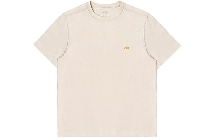 ASICS T-Shirts Unisex Beige Crew Neck Moderate Other