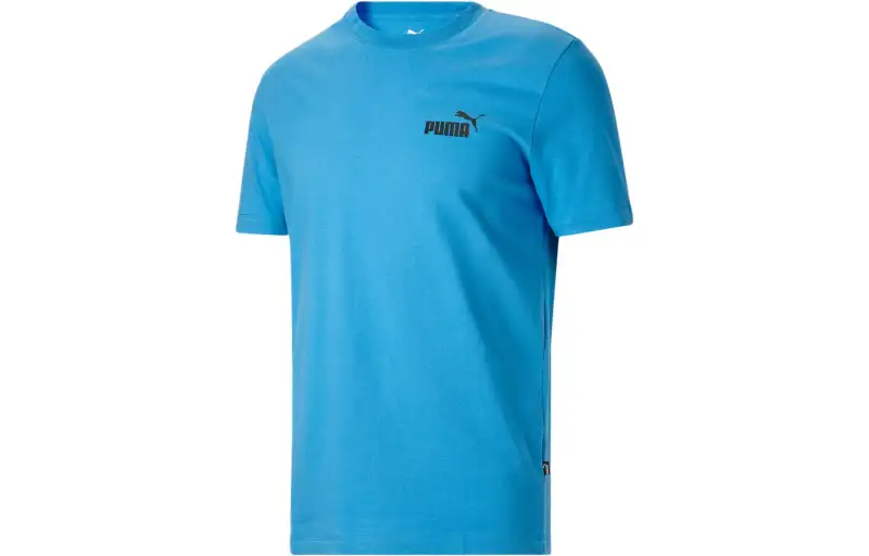 PUMA Sun Ray Circle T Shirts Men's Blue Crew Neck Moderate Straight Fit