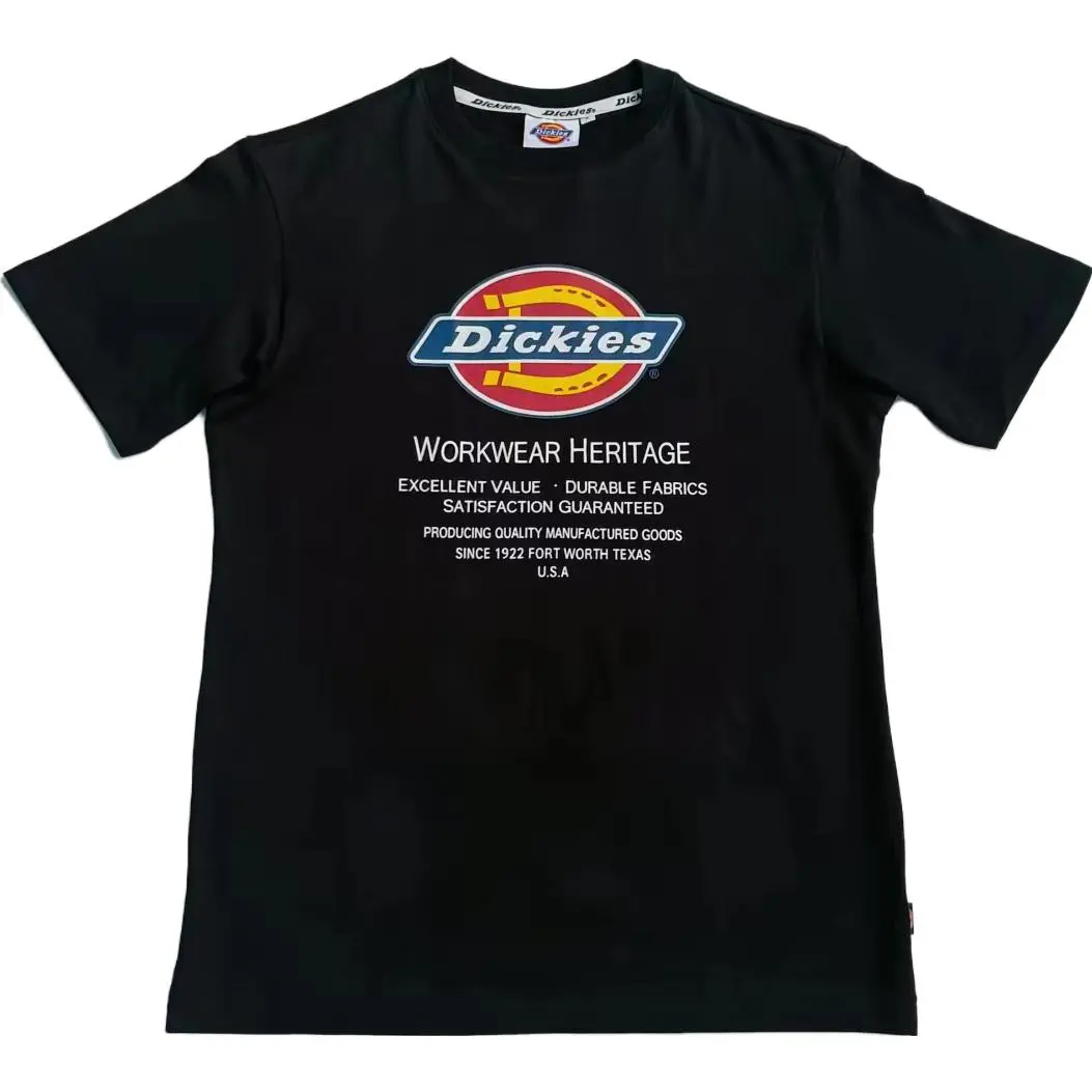 Dickies T Shirts Men's Black Crew Neck Moderate Straight Fit