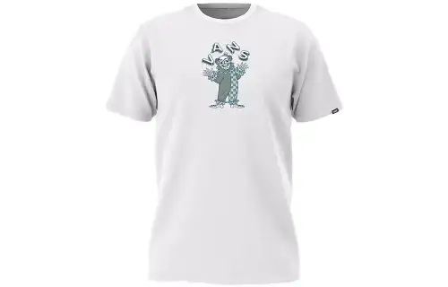 Vans T Shirts Men's White Crew Neck Moderate Straight Fit