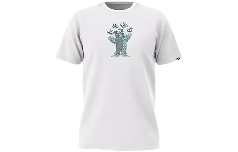 Vans T Shirts Men's White Crew Neck Moderate Straight Fit