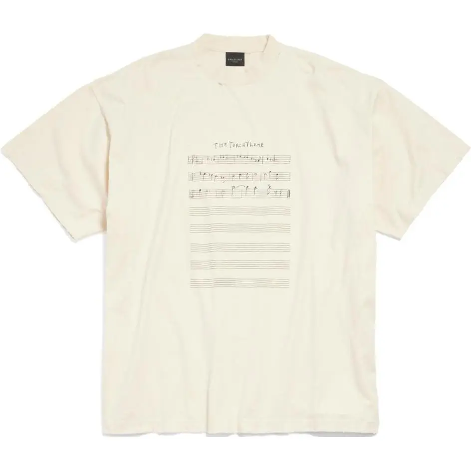 Balenciaga SS24 T Shirt Loose Fit Men's Beige