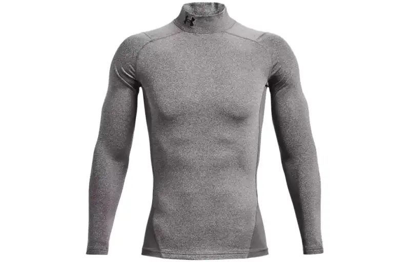 Under Armour ColdGear T Shirts Men's Gray Half Turtleneck Moderate Straight Fit