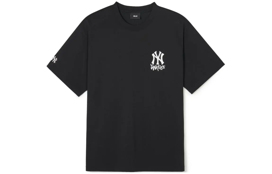 MLB New York Yankees T-Shirts Unisex Black Crew Neck Moderate