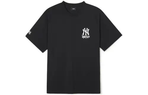 MLB New York Yankees T Shirts Unisex Black Crew Neck Moderate Straight Fit