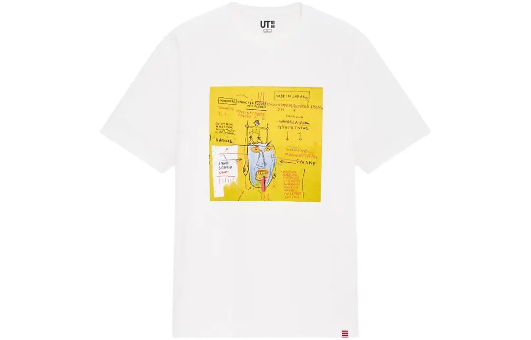 UNIQLO T Shirts Men's White Crew Neck Moderate Straight Fit