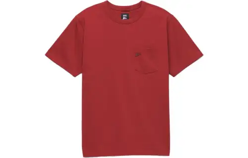 Vans X Pilgrim Pocket T Shirts Men's Red Crew Neck Moderate Straight Fit