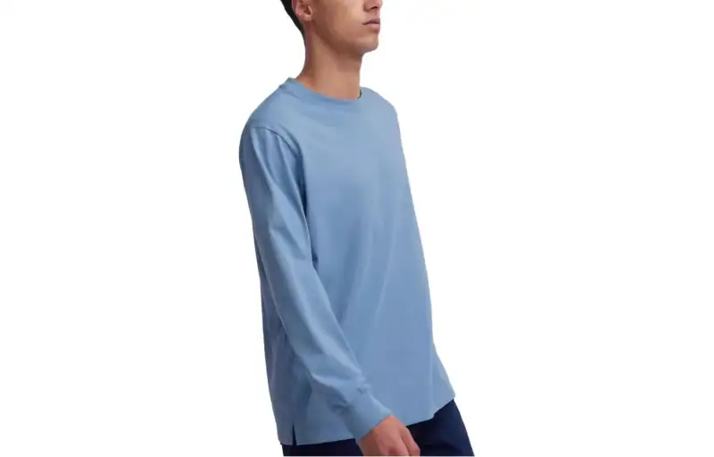 UNIQLO T Shirts Men's Pink/Blue Crew Neck Moderate Straight Fit