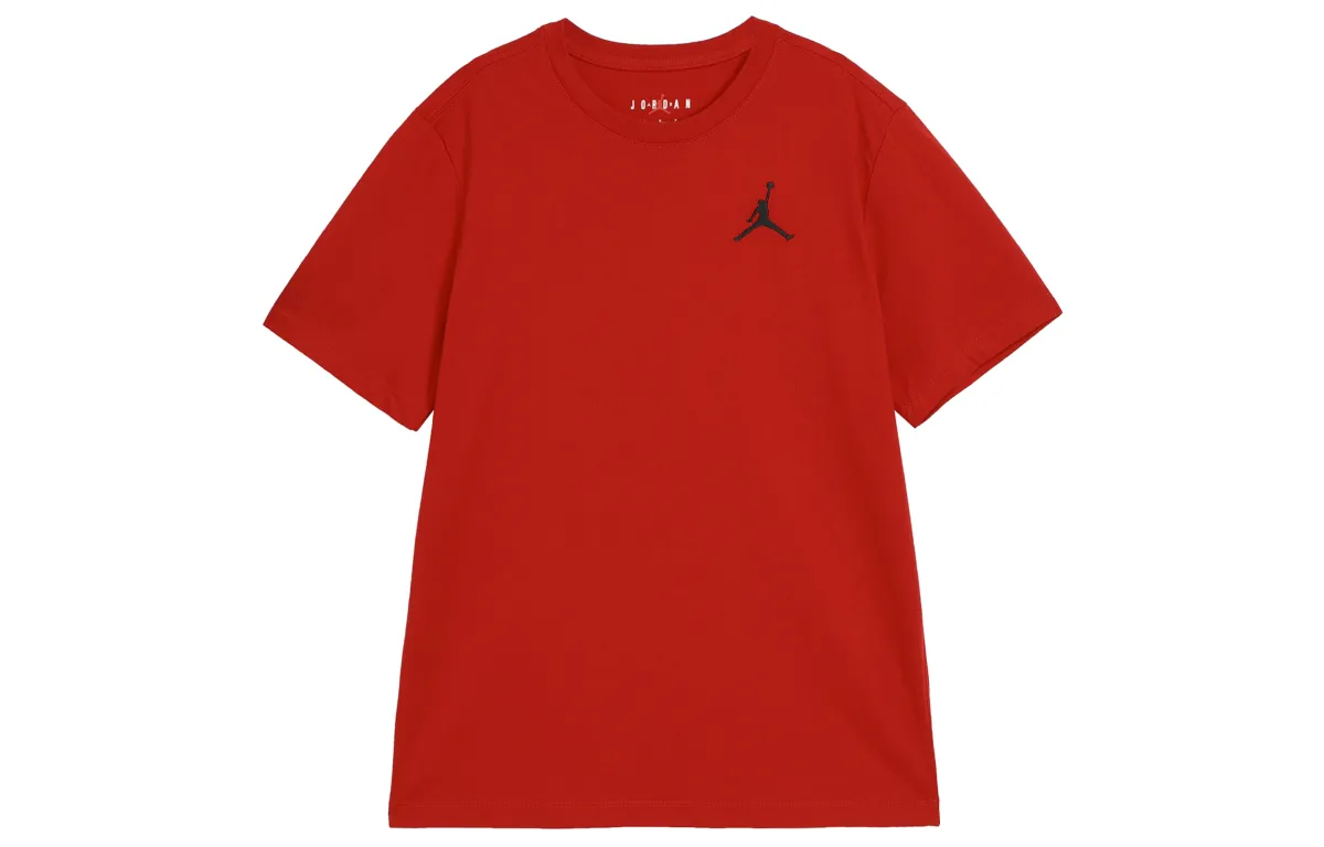 Jordan Jumpman Air T-Shirts Men's Red Crew Neck Moderate Straight Fit