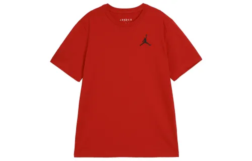 Jordan Jumpman Air T Shirts Men's Red Crew Neck Moderate Straight Fit