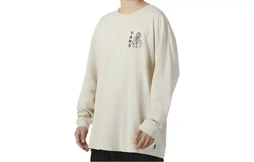 Vans T Shirts Men's Khaki Crew Neck Moderate Straight Fit