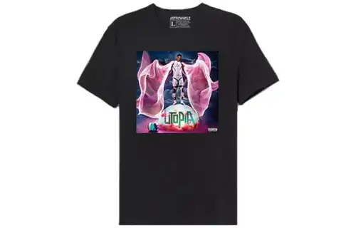 Travis Scott T Shirts Unisex Black Crew Neck Moderate Straight Fit