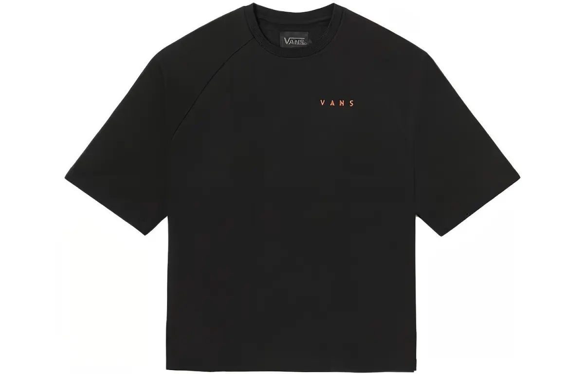 Vans CD T-Shirts Unisex Black Crew Neck Moderate Straight Fit