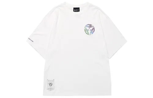Boy London T Shirts Men's White Crew Neck Moderate Straight Fit