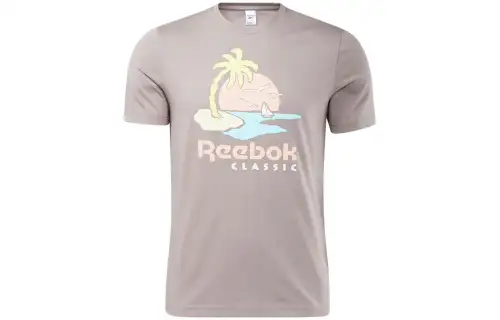 Reebok T Shirts Unisex Gray Crew Neck Moderate Straight Fit