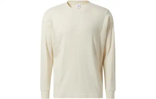 Reebok T Shirts Unisex Ecru Crew Neck Moderate Straight Fit