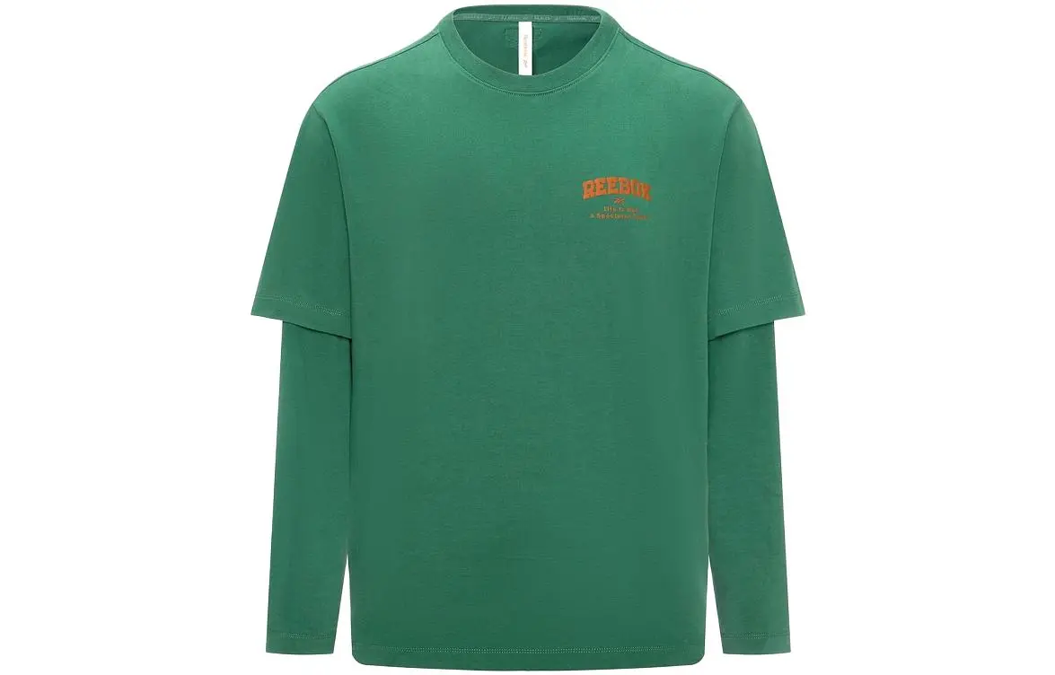 Reebok T-Shirts Unisex Dark Green Crew Neck Moderate Mock Two-Piece