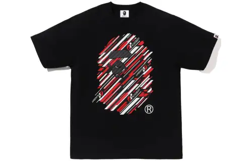 A BATHING APE BAPE X GRAN TURISMO T Shirts Men's Black Crew Neck Moderate