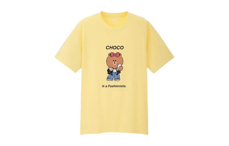 UNIQLO T Shirts Unisex Yellow Crew Neck Moderate