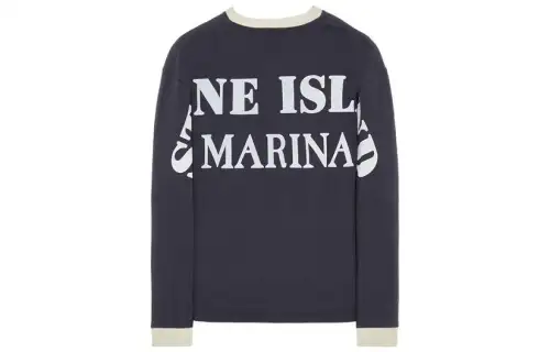 STONE ISLAND T Shirts Unisex Navy Crew Neck Moderate Straight Fit