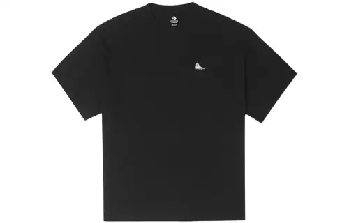 Converse T Shirts Men's Black Crew Neck Moderate