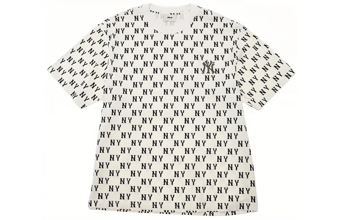 MLB New York Yankees T-Shirts Unisex Cream Crew Neck Moderate