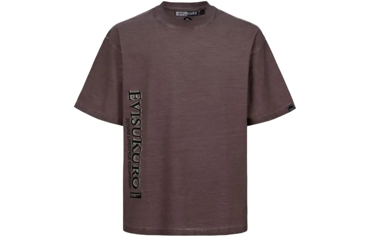 EVISU T Shirts Men's Fuchsia Crew Neck Moderate Straight Fit