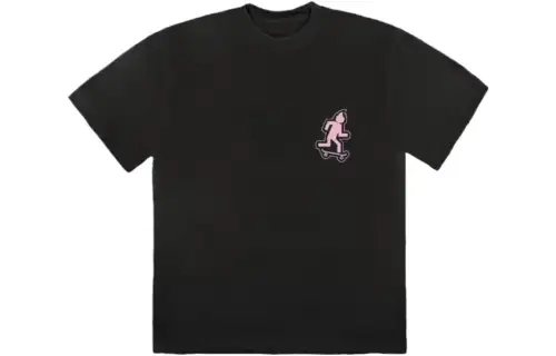 Travis Scott T Shirts Men's Black Crew Neck Moderate Straight Fit