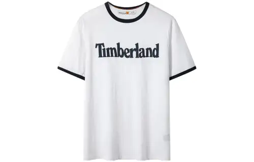 Timberland T Shirts Men's White Crew Neck Moderate Straight Fit