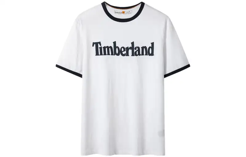 Timberland T Shirts Men's White Crew Neck Moderate Straight Fit