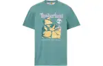 Timberland T Shirts Men's Green Crew Neck Moderate Straight Fit