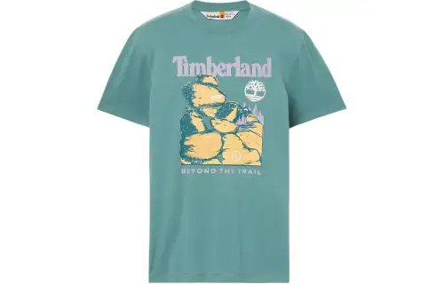 Timberland T Shirts Men's Green Crew Neck Moderate Straight Fit
