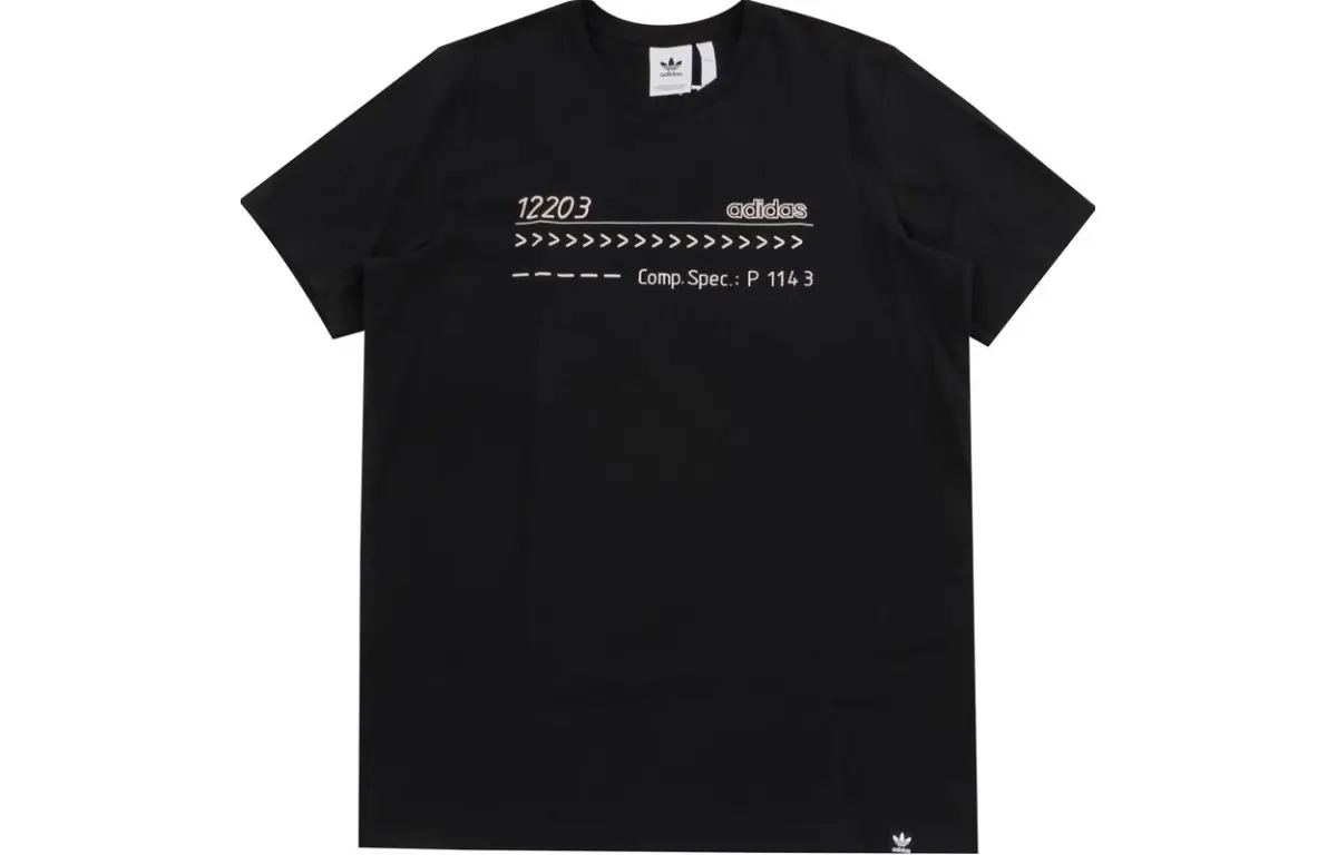 Adidas Originals T-Shirts Men's Black Crew Neck Moderate Straight Fit