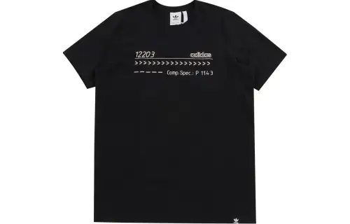 Adidas Originals T Shirts Men's Black Crew Neck Moderate Straight Fit