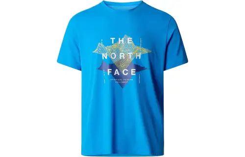 THE NORTH FACE T Shirts Men's Blue Crew Neck Moderate Straight Fit